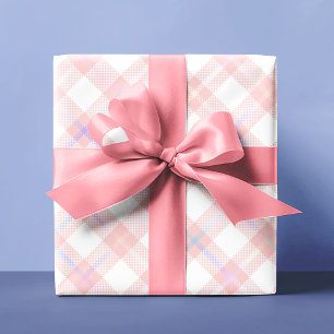 Pink Plaid Christmas Wrapping Paper