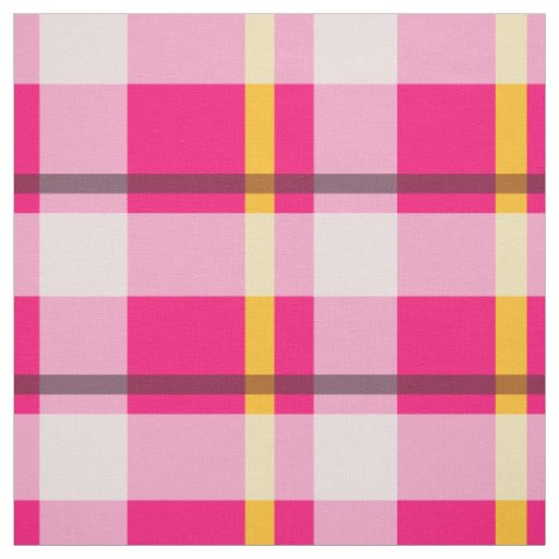 Pink Plaid Design Fabric