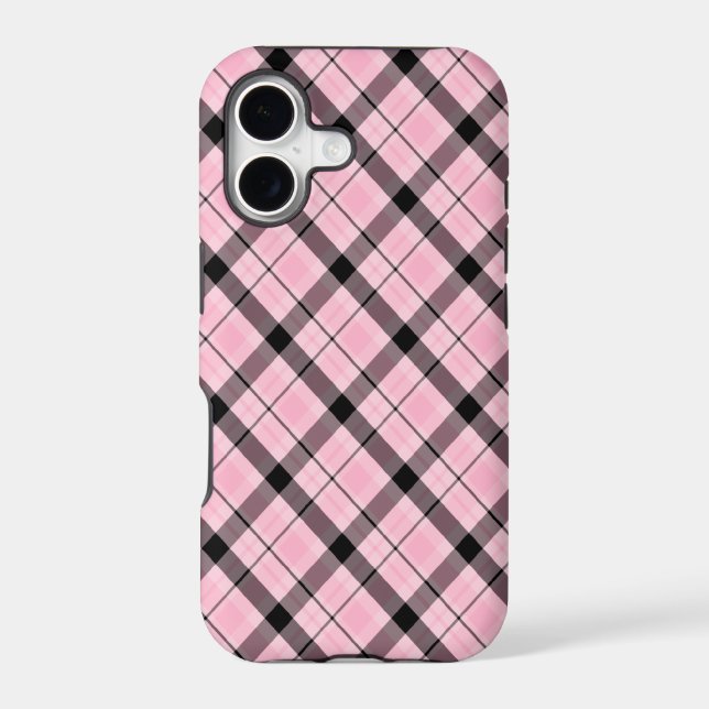 Pink Plaid dos Iphone Case (Back)