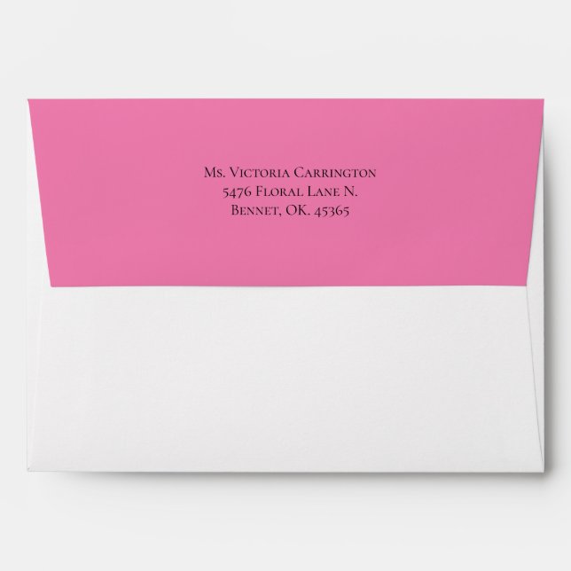 Pink Plaid Gingham Check Heart Simple Envelope (Back (Top Flap))