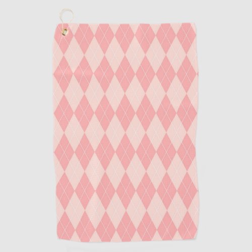 Pink Plaid Golf Towel