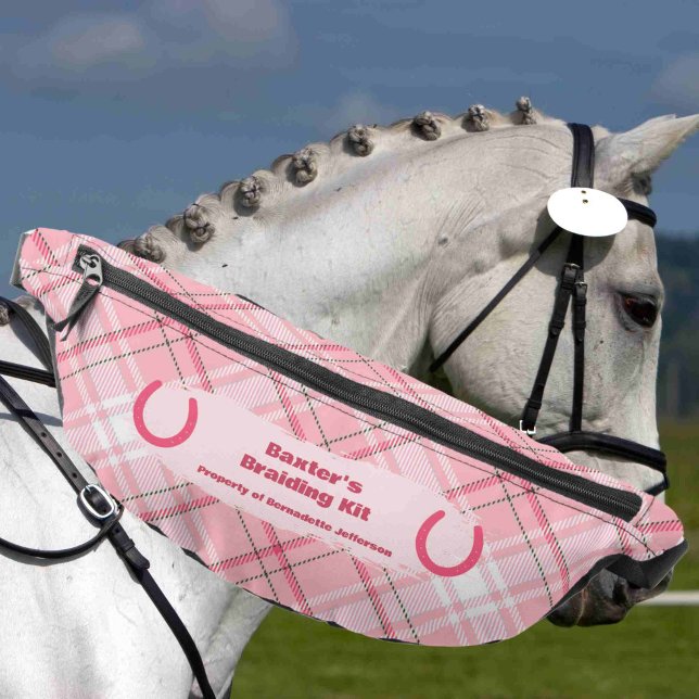 Pink Plaid Horse Show Mane Tail Braiding Fanny Pack (Creator Uploaded)