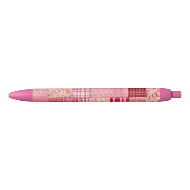 Pink plaid ink pens, can be personalized pen (Front)