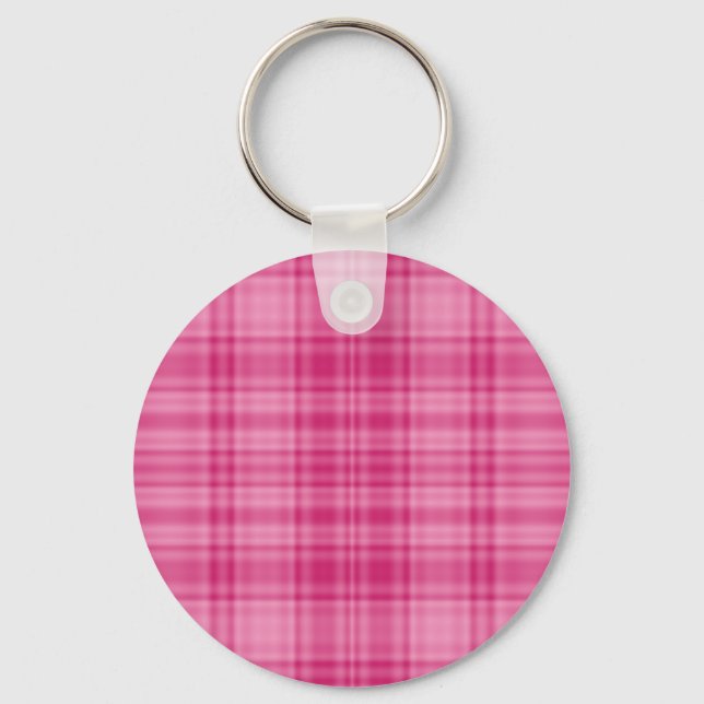 Pink Plaid Keychain (Front)