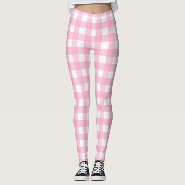 Pink Plaid Leggings (Front)
