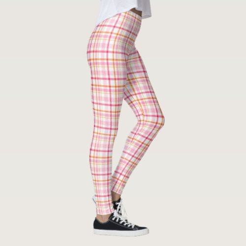 Pink Plaid Leggings