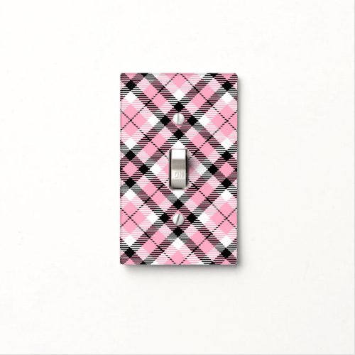 Pink Plaid  Light Switch Cover