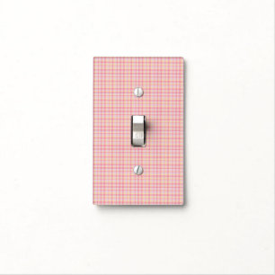 Pink Plaid Light Switch Cover