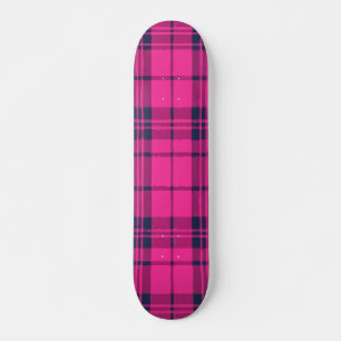 Pink Plaid Modern Pattern Design Skateboard