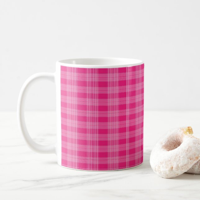 Pink Plaid Mug (With Donut)
