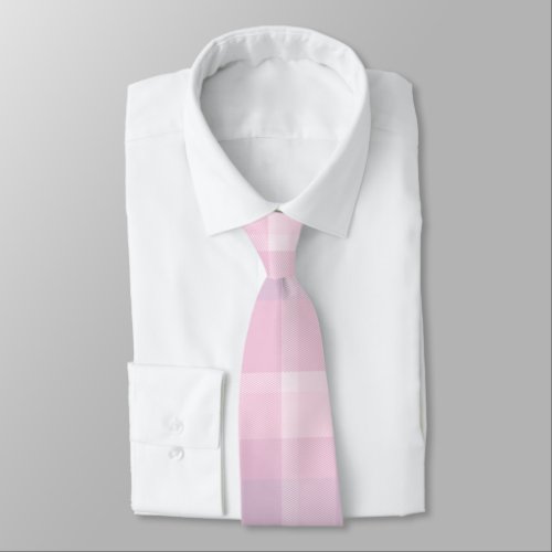 Pink Plaid Neck Tie