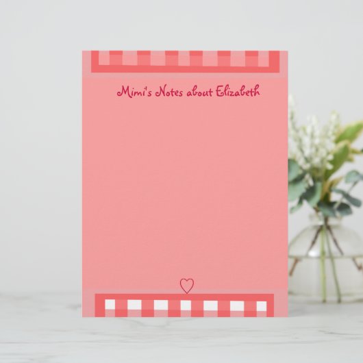 Pink Plaid Paper (Standing Front)