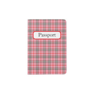 Pink Plaid Passport Holder