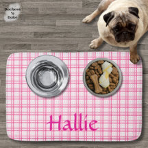 Pink Plaid Pattern Absorbent Pet Mat