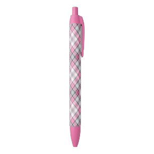 Pink Plaid Pattern Chic Pen