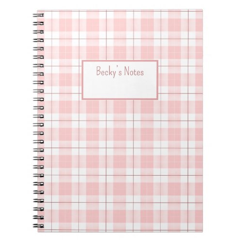 Pink Plaid Pattern with Matching Shades of Pink Notebook