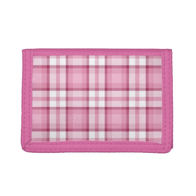 Pink Plaid Photo Wallet (Front)