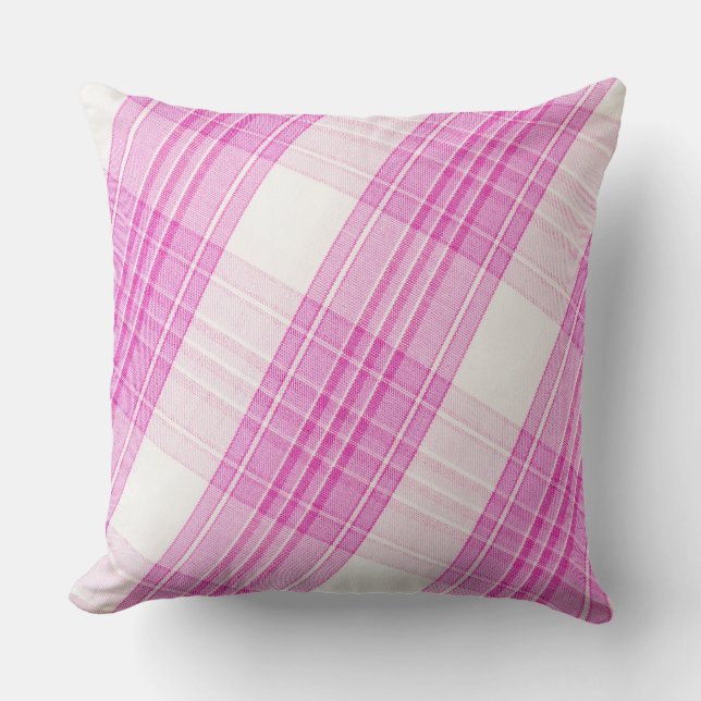 Pink Plaid/Plum Plaid Reversible Pillow (Front)