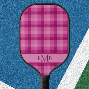 Pink Plaid Preppy pickleball paddle