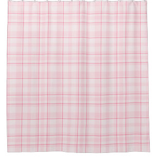 Pink Plaid Shower Curtain