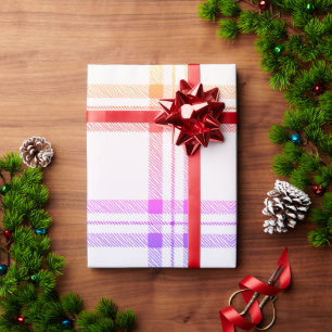 Pink Plaid Simple Modern Christmas Wrapping Paper