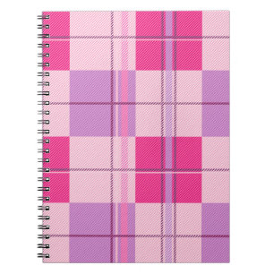 Pink Plaid Spiral Notebook Purple Tartan Journal