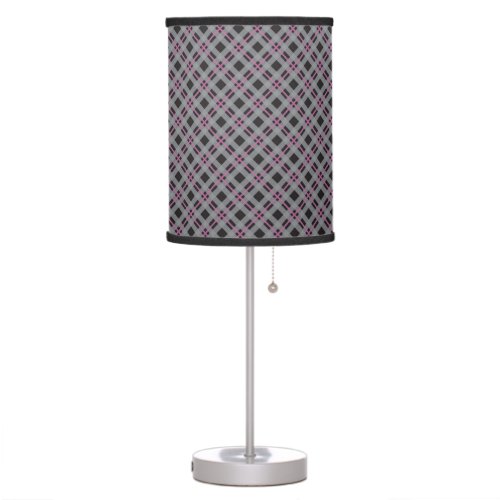 Pink Plaid Table Lamp