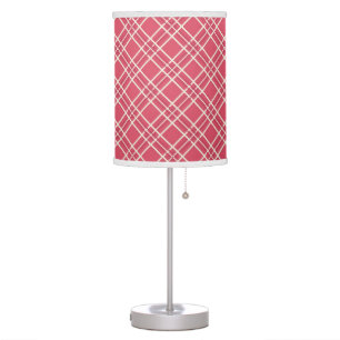 Pink Plaid Table Lamp
