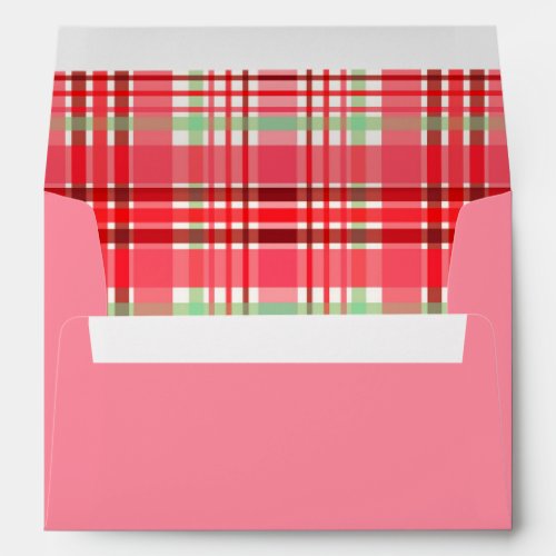 Pink Plaid Tartan Pattern Envelope