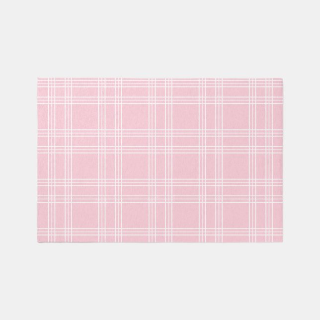 Pink Plaid Tartan Rug (Front)