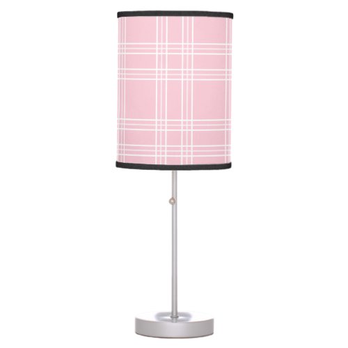 Pink Plaid Tartan Table Lamp