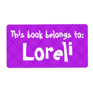 Pink Plaid "This Book Belongs To" Label