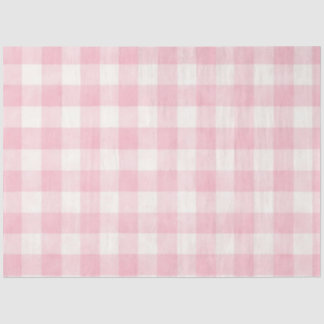 Pink Plaid  Tissue Paper