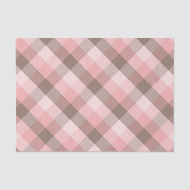Pink Plaid. Tissue Paper (Front)