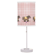 Pink Plaid Toy Rocking Horse Baby Girls Nursery Table Lamp