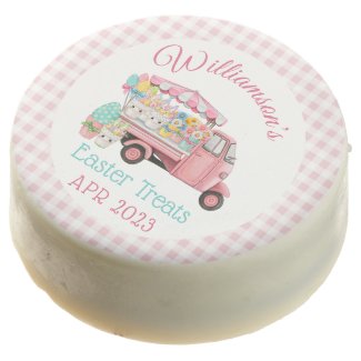 Pink Plaid Watercolor Spring Market Truck Easter