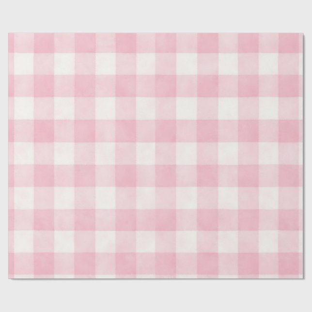 Pink Plaid  Wrapping Paper (Flat)