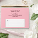 Pink Plain Text Wedding Envelope