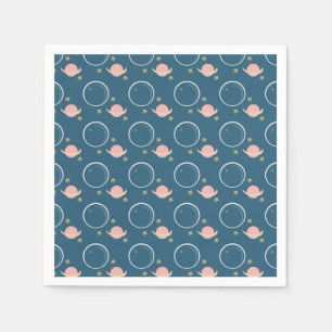 Pink Planets Moon Galaxy Girls Birthday Party Napkins