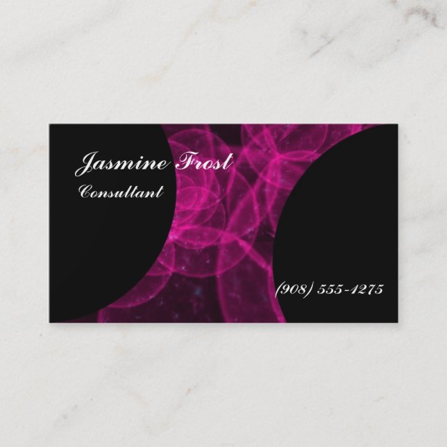 Pink Plasma Jasmine Frost Business Card (Front)