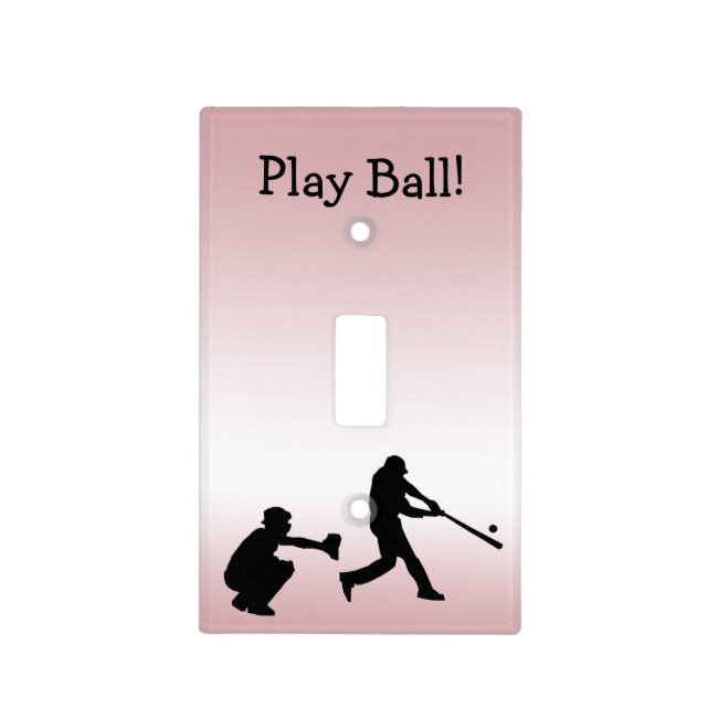 Pink Play Ball Baseball Sports Light Switch Cover