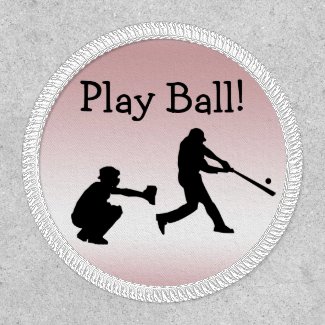 Pink Play Ball Baseball Sports Patch