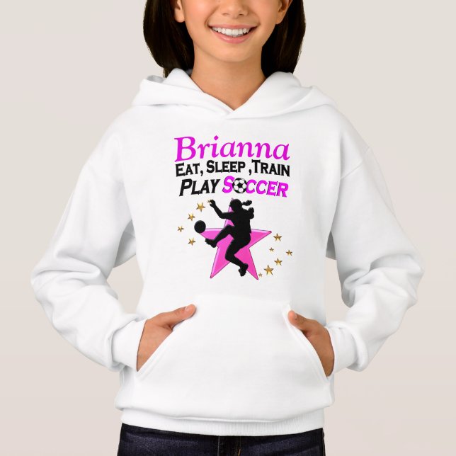PINK PLAY SOCCER PERSONALIZED HOODIE (Front)