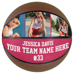 Pink Player Team Sports Modern Cool For Her Girls Basketball