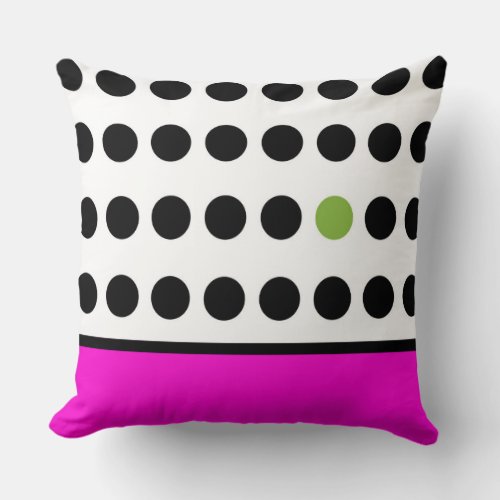 Pink Playful Dots Throw Pillow