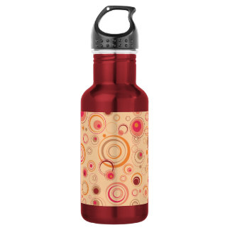 Pink Playful Retro Circles Water Bottle