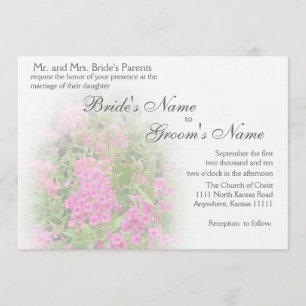 Pink Plhox Wedding 6 Invitation