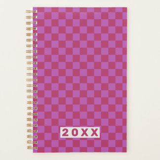 Pink Plum Checkerboard Planner
