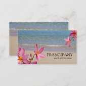 Pink Plumeria Beach Spa Resort Boutique B&B Business Card (Front/Back)