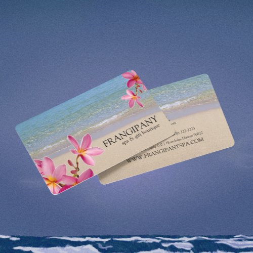 Pink Plumeria Beach Spa Resort Boutique BB Business Card